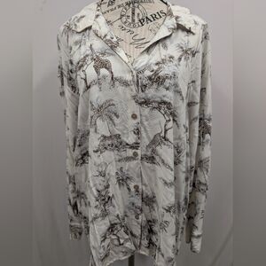 Chenault White and Gray Patterned Shirt
